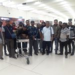 Sekertaris DPW Perindo Papua Barat, Jimmi J. Liunsanda mendampingi Peserta Rapimnas Perindo Perwakilan DPD dan DPW se-Papua Barat tiba di Bandara Internasional Soekarna Hatta, Rabu (21/3/2018)