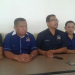 Konfrensi Pers DPW Partai NasDem Papua Barat tentang Rapat Pleno penyerahan Berkas Bacaleg ke DPP di Hotel Vega Sorong, Jumat (1/6/2018)