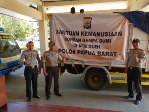 Polda Papua Barat Peduli Korban Gempa di Lombok, Nusa Tenggara Barat