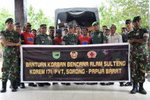 Korem 171/PVT Kirim Bantuan Untuk Korban Gempa dan Tsunami