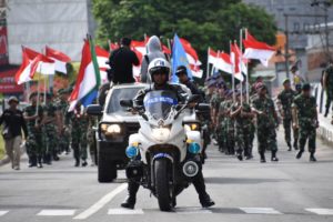 Kirab Bendera Merah Putih HUT TNI ke-73 Tiba di Sorong