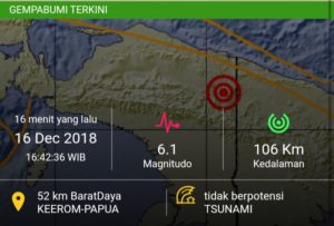 Gempa 6.1 SR Guncang Kabupaten Keerom