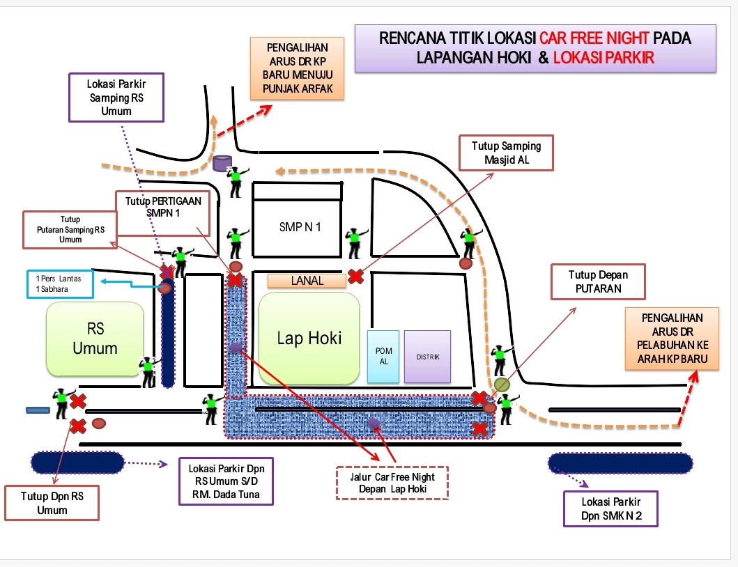 Skema Pengalihan Arus Lalulintas Saat Pegelaran Car Free Night / Foto : Istimewa