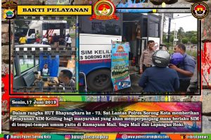 Gelora HUT Bhayangkara ke 73, Polres Sorong Tingkatkan Bakti Layanan Melalui SIM Keliling