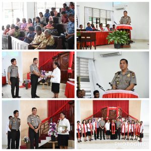 Sambut HUT Bhayangkara, Polda PB Gelar Bakti Religi di Sejumlah Gereja di Manokwari