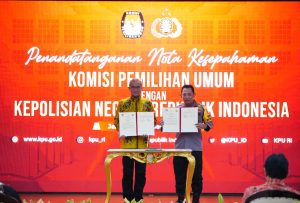 Kapolri Dan KPU Melakukan MoU Pelaksanaan Pemilu Tahun 2024