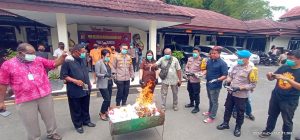 Polresta Sorong Kota Musnahkan Barang Bukti 1,9 Kilogram Ganja