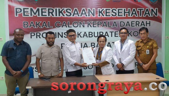 Hasil Kesehatan 5 Bakal Calon Gubernur PBD Diserahkan ke KPU