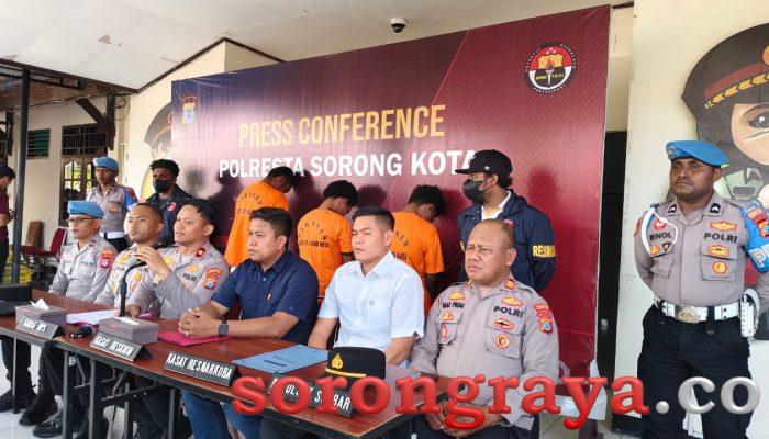 Polresta Sorong Kota Tangkap Pelaku Kasus Begal, Curanmor, dan Miras Ilegal