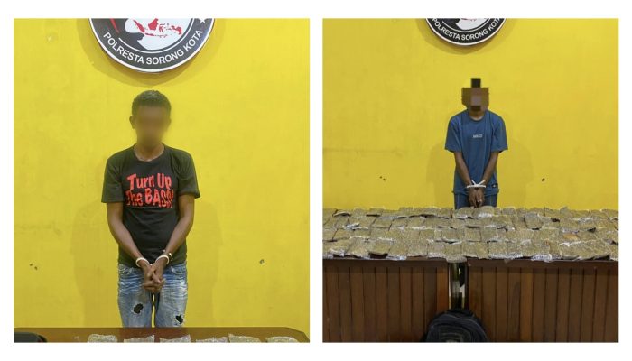 Satresnarkoba Polresta Sorong Kota Amankan Dua Tersangka Pengedar Narkotika