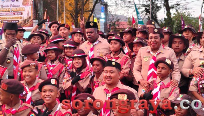 Gubernur PBD Resmi Lepas Kontingen Pramuka Papua Barat Daya