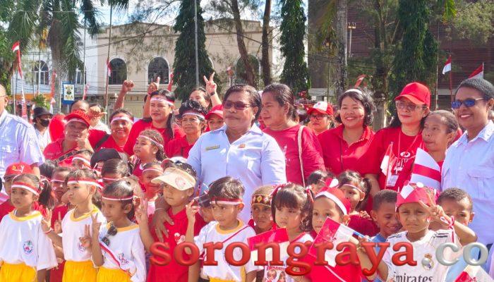 HIMPAUDI Kota Sorong Gelar Karnaval Anak PAUD Sambut HUT RI ke-81